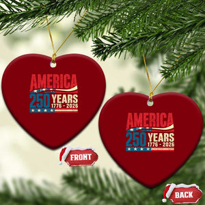 250th Anniversary USA Ceramic Ornament Retro 250 Years American 1776 2026 US Flag