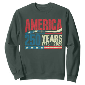 250th Anniversary USA Sweatshirt Retro 250 Years American 1776 2026 US Flag