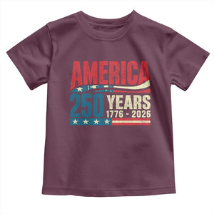 250th Anniversary USA Toddler T Shirt Retro 250 Years American 1776 2026 US Flag