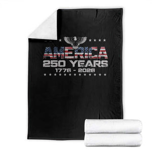 250th Anniversary USA Throw Blanket Vintage Eagle 250 Years American 1776 2026 US Flag