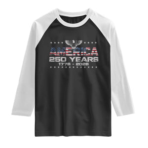 250th Anniversary USA Raglan Shirt Vintage Eagle 250 Years American 1776 2026 US Flag