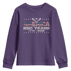 250th Anniversary USA Youth Sweatshirt Vintage Eagle 250 Years American 1776 2026 US Flag