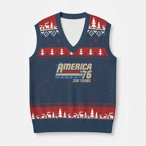 250th Anniversary USA V-Neck Knit Sweater Vest America Retro 250 Years 1776 2026