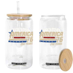 250th Anniversary USA Glass Can America Retro 250 Years 1776 2026