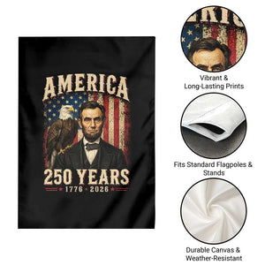 America 250 Years Abraham Lincoln Garden Flag Retro Eagle 250th Anniversary USA Flag 1776 2026