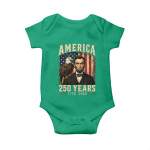 America 250 Years Abraham Lincoln Baby Onesie Retro Eagle 250th Anniversary USA Flag 1776 2026