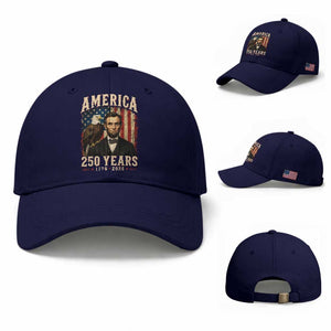 America 250 Years Abraham Lincoln Baseball Cap Retro Eagle 250th Anniversary USA Flag 1776 2026