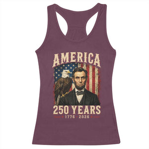 America 250 Years Abraham Lincoln Racerback Tank Top Retro Eagle 250th Anniversary USA Flag 1776 2026