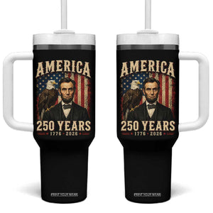 America 250 Years Abraham Lincoln Tumbler With Handle Retro Eagle 250th Anniversary USA Flag 1776 2026