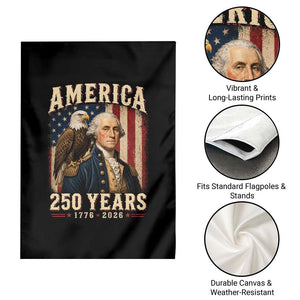 America 250 Years George Washington Garden Flag Retro Eagle 250th Anniversary USA Flag 1776 2026