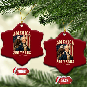 America 250 Years George Washington Ceramic Ornament Retro Eagle 250th Anniversary USA Flag 1776 2026