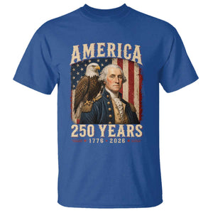 America 250 Years George Washington T Shirt Retro Eagle 250th Anniversary USA Flag 1776 2026