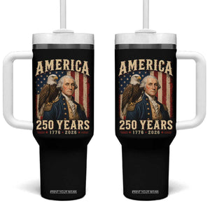 America 250 Years George Washington Tumbler With Handle Retro Eagle 250th Anniversary USA Flag 1776 2026