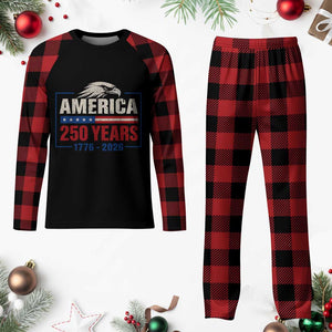 250 Anniversary USA Plaid Pajama Set Retro Eagle 250 Years Of Freedom 1776 2026