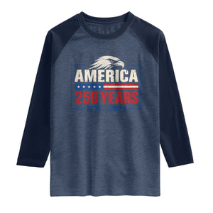 250 Anniversary USA Raglan Shirt Retro Eagle 250 Years Of Freedom 1776 2026