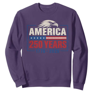 250 Anniversary USA Sweatshirt Retro Eagle 250 Years Of Freedom 1776 2026