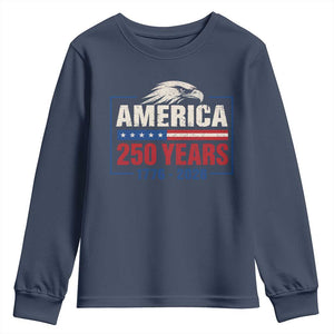 250 Anniversary USA Youth Sweatshirt Retro Eagle 250 Years Of Freedom 1776 2026
