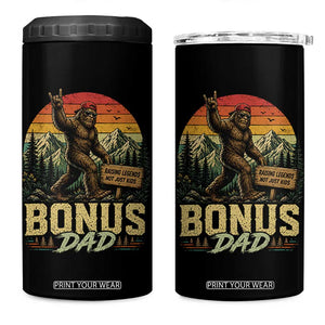 Bigfoot Bonus Dad 4 in 1 Can Cooler Tumbler Retro Stepdad Fathers Day Gifts TS10 One Size: 16 oz Black Print Your Wear
