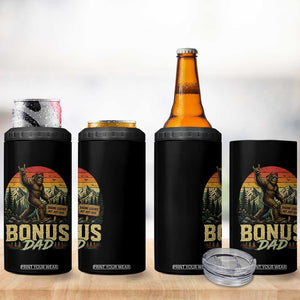 Bigfoot Bonus Dad 4 in 1 Can Cooler Tumbler Retro Stepdad Fathers Day Gifts TS10 Print Your Wear