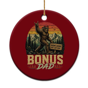 Bigfoot Bonus Dad Ceramic Ornament Retro Stepdad Fathers Day Gifts TS10 1pc Red Print Your Wear