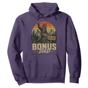 Bigfoot Bonus Dad Hoodie Retro Stepdad Fathers Day Gifts TS10 Purple Print Your Wear