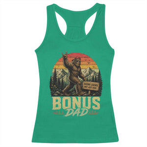 Bigfoot Bonus Dad Racerback Tank Top Retro Stepdad Fathers Day Gifts TS10 Irish Green Print Your Wear