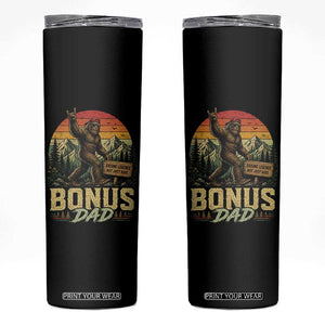 Bigfoot Bonus Dad Skinny Tumbler Retro Stepdad Fathers Day Gifts TS10 Black Print Your Wear