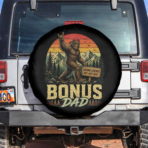 Bigfoot Bonus Dad Spare Tire Cover Retro Stepdad Fathers Day Gifts TS10 No hole Black Print Your Wear