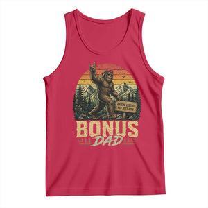 Bigfoot Bonus Dad Tank Top Retro Stepdad Fathers Day Gifts TS10 Red Print Your Wear