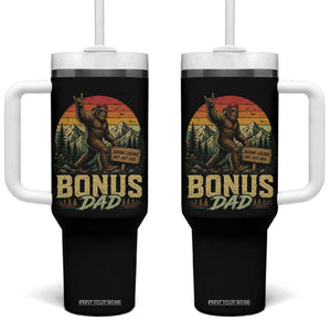 Bigfoot Bonus Dad Tumbler With Handle Retro Stepdad Fathers Day Gifts TS10 One Size: 40 oz Black Print Your Wear