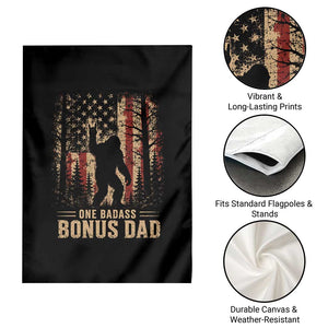 One Badass Bonus Dad Garden Flag Vintage Bigfoot Stepdad American Flag TS10 Print Your Wear