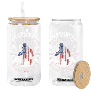 One Badass Bonus Dad Glass Can Vintage Bigfoot Stepdad Birthday Step Dad US Flag TS10 Print Your Wear