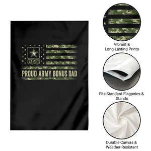 Proud Army Bonus Dad Garden Flag Vintage Stepdad Birthday Step Dad Camo US Flag TS10 Print Your Wear