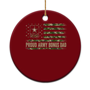 Proud Army Bonus Dad Ceramic Ornament Vintage Stepdad Birthday Step Dad Camo US Flag TS10 1pc Red Print Your Wear