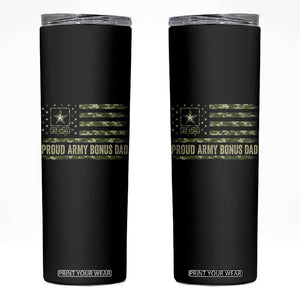 Proud Army Bonus Dad Skinny Tumbler Vintage Stepdad Birthday Step Dad Camo US Flag TS10 Black Print Your Wear