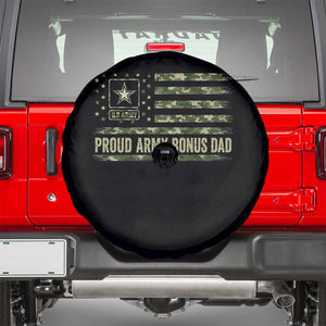 Proud Army Bonus Dad Spare Tire Cover Vintage Stepdad Birthday Step Dad Camo US Flag TS10 Black Print Your Wear