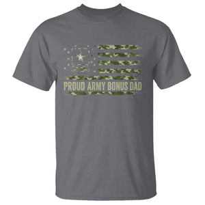 Proud Army Bonus Dad T Shirt Vintage Stepdad Birthday Step Dad Camo US Flag TS10 Charcoal Print Your Wear
