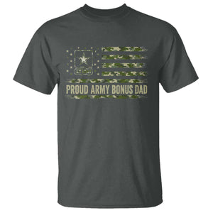 Proud Army Bonus Dad T Shirt Vintage Stepdad Birthday Step Dad Camo US Flag TS10 Dark Heather Print Your Wear