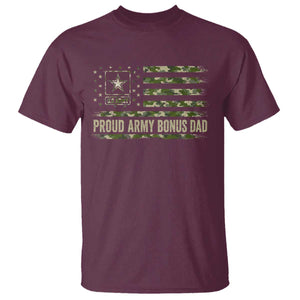 Proud Army Bonus Dad T Shirt Vintage Stepdad Birthday Step Dad Camo US Flag TS10 Maroon Print Your Wear