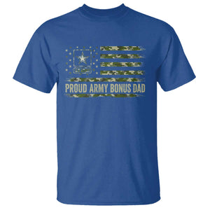 Proud Army Bonus Dad T Shirt Vintage Stepdad Birthday Step Dad Camo US Flag TS10 Royal Blue Print Your Wear