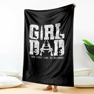 Girl Dad Throw Blanket Vintage Her First Line Of Defense Gun Lovers Fathers Day