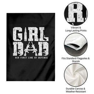 Girl Dad Garden Flag Vintage Her First Line Of Defense Gun Lovers Fathers Day