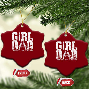 Girl Dad Ceramic Ornament Vintage Her First Line Of Defense Gun Lovers Fathers Day