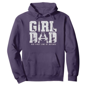 Girl Dad Hoodie Vintage Her First Line Of Defense Gun Lovers Fathers Day