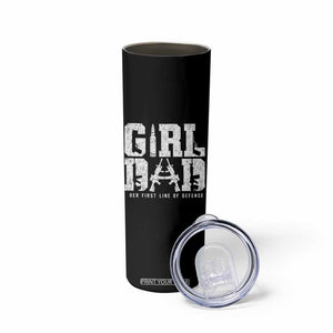 Girl Dad Skinny Tumbler Vintage Her First Line Of Defense Gun Lovers Fathers Day