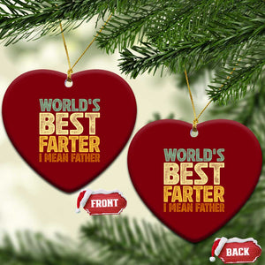 Retro World's Best Farter I Mean Father Ceramic Ornament Gag Gift Birthday Husband Dad Fathers Day