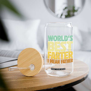 Retro World's Best Farter I Mean Father Glass Can Gag Gift Birthday Husband Dad Fathers Day