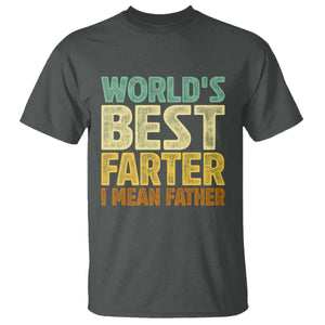 Retro World's Best Farter I Mean Father T Shirt Gag Gift Birthday Husband Dad Fathers Day