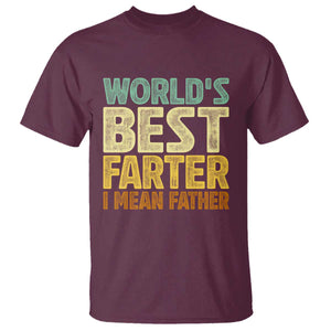 Retro World's Best Farter I Mean Father T Shirt Gag Gift Birthday Husband Dad Fathers Day