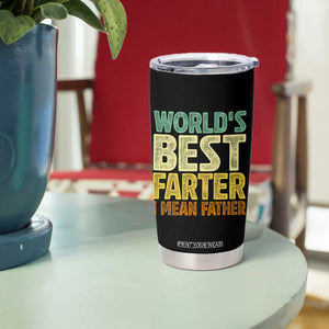 Retro World's Best Farter I Mean Father Tumbler Cup Gag Gift Birthday Husband Dad Fathers Day